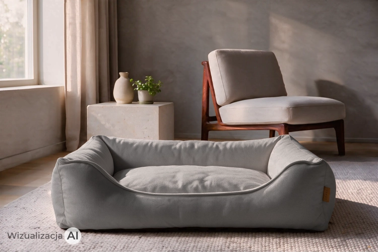 Legowisko ORAVI Avento Ortho 120 x 90 x 28 cm, antracyt - w salonie w stylu soft loft