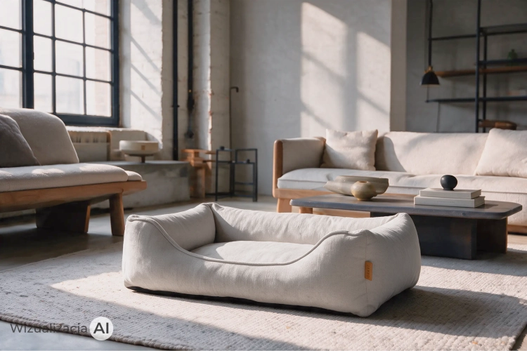 Legowisko ORAVI Avento Ortho 100 x 75 x 26 cm, jasny popiel - w salonie w stylu soft loft