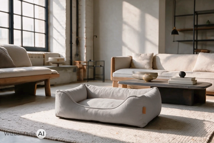 Legowisko ORAVI Avento Ortho 75 x 55 x 20 cm, jasny popiel - w salonie w stylu soft loft