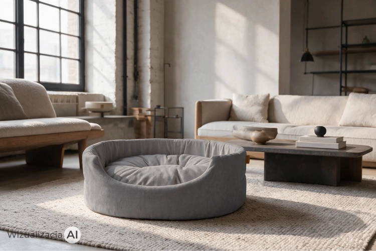 Legowisko ORAVI Ansa 75 x 65 x 28 cm, antracyt - w salonie w stylu soft loft