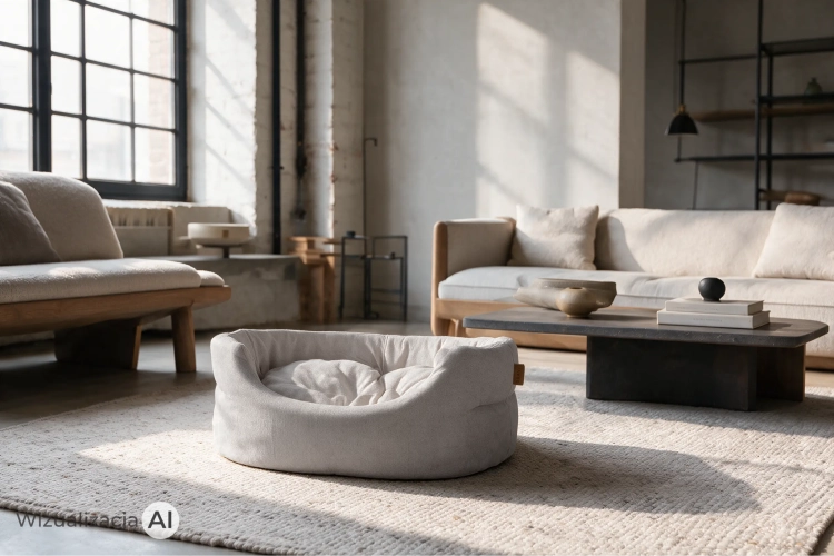 Legowisko ORAVI Ansa 55 x 45 x 22 cm, jasny popiel - w salonie w stylu soft loft